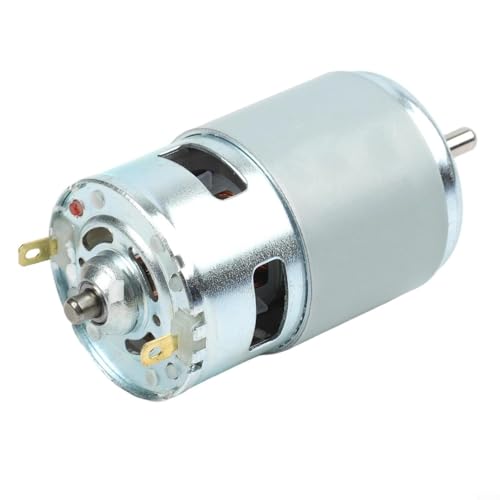 QuadAxisll 775 DC Motor 12V-24V with Double Ball Bearing, High Torque 6000/12000RPM for DIY Power Tools, Car Wash Pump, Sprayer, Vacuum Cleaner and Drill, Silver Metal(6000RPM)