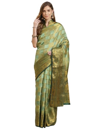 Image of Women's Banarasi Silk With Jacquard Print Saree With Blouse
