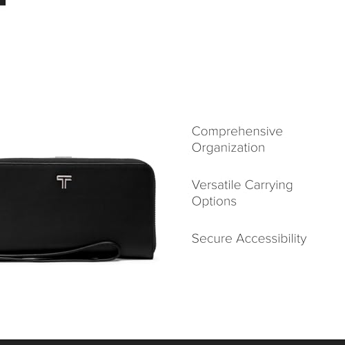 Image of TUMI - Belden Travel Wallet - Women's Premium Leather Passport Travel Organizer with Wristlet