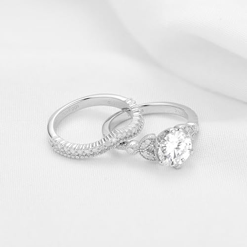 DovEggs Moissanite Engagement Rings for Women Wedding Ring,1.5ct 7.5mm FGH Color Moissanite Lab Grown Diamond Engagement Ring Wedding14k Gold Sterling Silver4