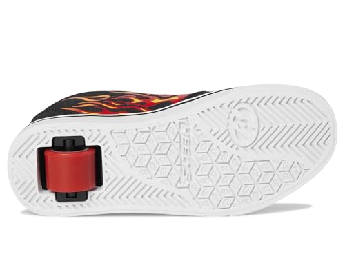 Image of HEELYS Pro 20 Prints Skate Shoe for Adult, Little,and Big Kids - Breathable Microfiber Lining, Padded Footbed, and Long-Lasting Footwear Black /Red Flames 6 Big Kid (Men's 6) M