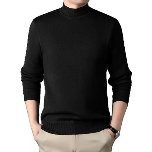 Autumn Winter Slim Knit Men Solid Neck Knitted Sweater Men' Warm Long Sleeve Knitwear Man Pullover