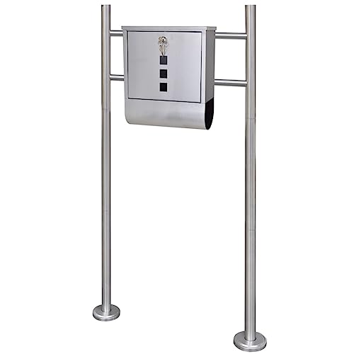 Buzón impermeable Mangloder cerrable en acero inoxidable para cartas y prensa 2