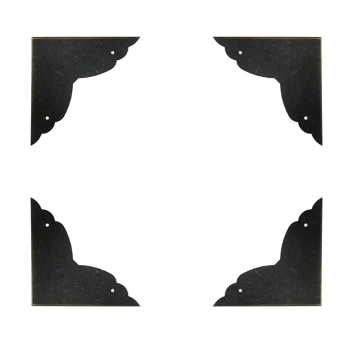 Image of Mcredy Table Corner Protectors, Bronze Box Corners Decorative, 4Pcs | Vintage Appearance, Rust-Proof Metal, Easy to Install with Screws, Ideal for Safeguarding Box, Table or Cabinet Corners