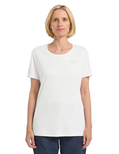 T-shirt Tech T W Jack Wolfskin blanc anti-frottement running femme S