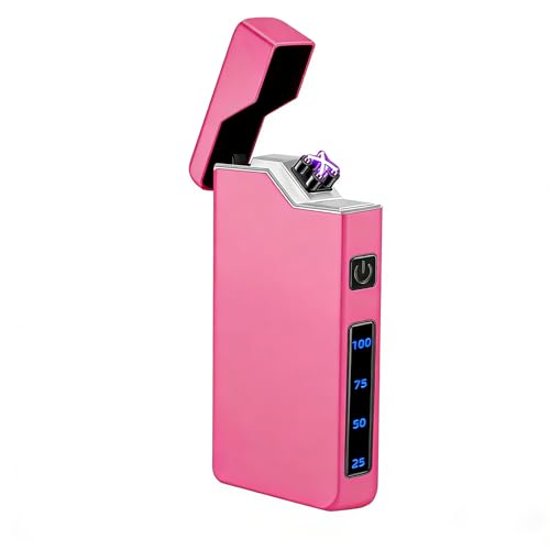 Encendedor eléctrico rosa dual arco plasma recargable USB miniatura 1