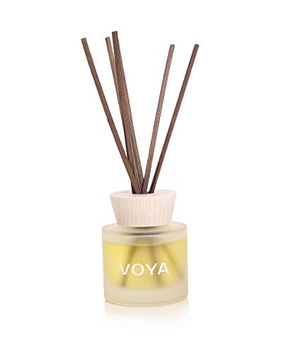 VOYA Cedarwood and Bergamot Reed Diffuser Set, Natural Reeds Sticks, Cedarwood, Bergamot, 100ml.