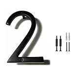 NACH HH-SDW6-BLK Shadow House Address Number - #2, Black Aluminium, 6