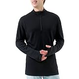 Merino Protect Merino Wool Base Layer Mens Quarter Zip Pullover Sweaters Heavyweight Long Sleeve Shi