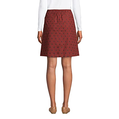 Lands' End Womens Soft Cotton Blend Hr Ew Po Skort Burgundy Red/Black Polka Dot Regular 16 #TOP1