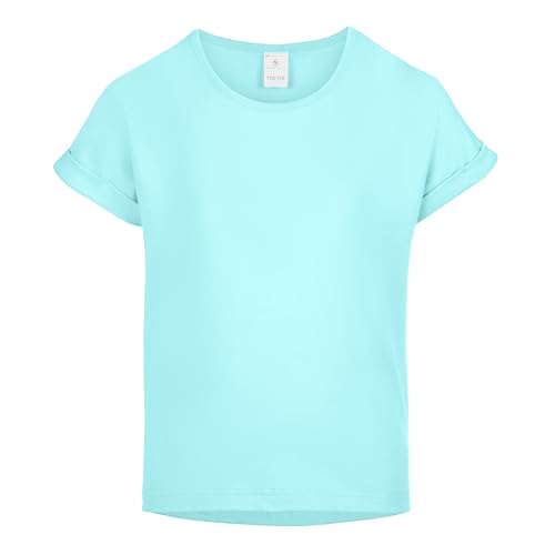 Merry Style T-Shirt für Mädchen aus weicher Baumwolle – Bequeme Mädchenkleidung MS-468 (HellTürkis, 146-152 (11-12 Jahre))
