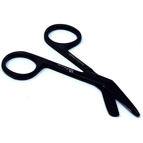 All Black Fluoride Coated Color Lister Bandage Scissors 3.5" (8.9cm), Premium Grade Cover