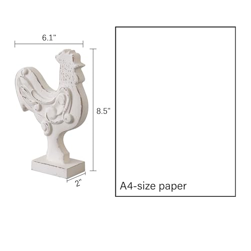 Estatua pequeña rústica de gallo para cocina 6 x 8 pulg miniatura 2