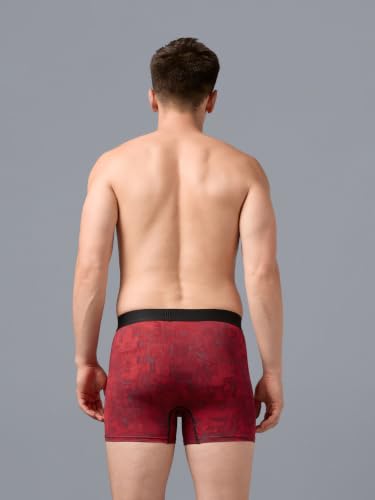 Image of TECHNOSPORT Men's Colorblock Trunks Underwear with ElastoLITE 4 Way Stretch Lightweight Breathable Moisture Wicking Soft Anti Odour Anti Microbial Comfort Fit Boxer Briefs Innerwear for Men