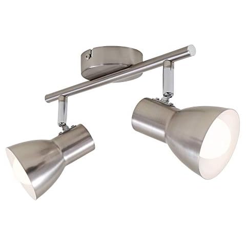 Briloner Leuchten Deckenleuchte, Deckenspot, Strahler dreh-und schwenkbar, 2x E14, max. 25 Watt, Retro Cover