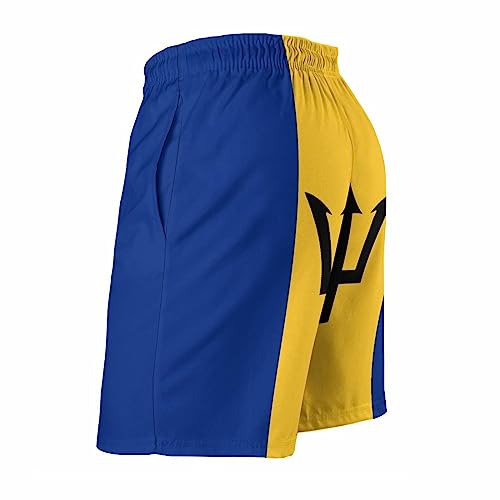 Flag of Barbados Mens Swim Trunks Quick Dry Beach Shorts Casual Sports Board Shorts Swimwear with Pocket4