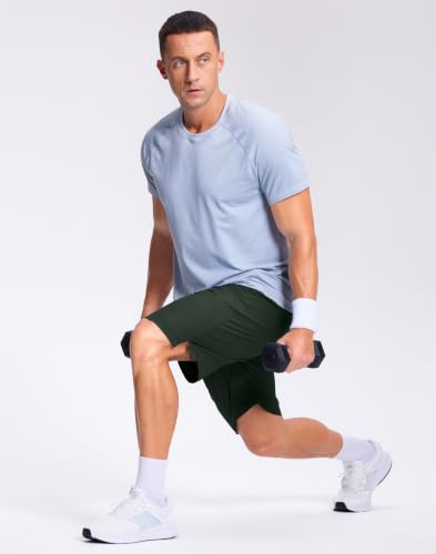 Image of GGJ Men's Lightweight Athletic Shorts with 2 Zipper Pockets 7 inch /9 inch /5 inch Gym Workout Running Quick Dry Tennis Shorts for Men