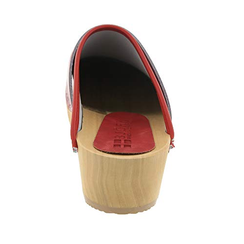 Image of Bjork Maja Wood Open Back Leather Clogs