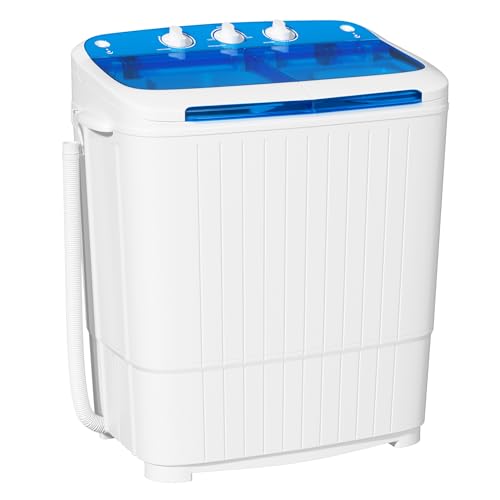 INTERGREAT Portable Washer and Dryer, 16 lbs Mini Small Washing Machine Combo with Spin Dryer, Compact Twin Tub Laundry Washer Machine for Apartments, Dorm, Rv, Camping, Blue