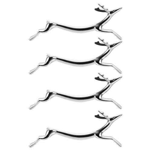 jojofuny Soportes Plateados para Cubiertos de Aleación 4 de Cervatillo al Forma Resistentes Desgaste y Multipropósito para Uso Doméstico y Cocina