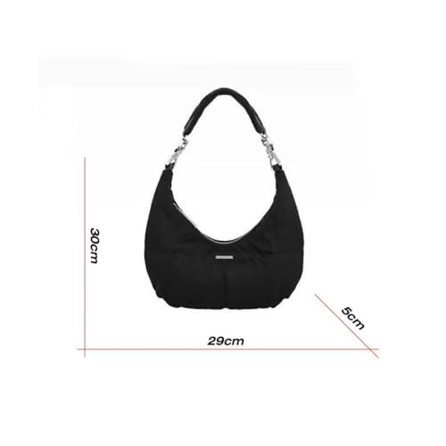 Shoulder Bag Velvet Black Underarm Casual Moon Shape Dark Cloud Women2