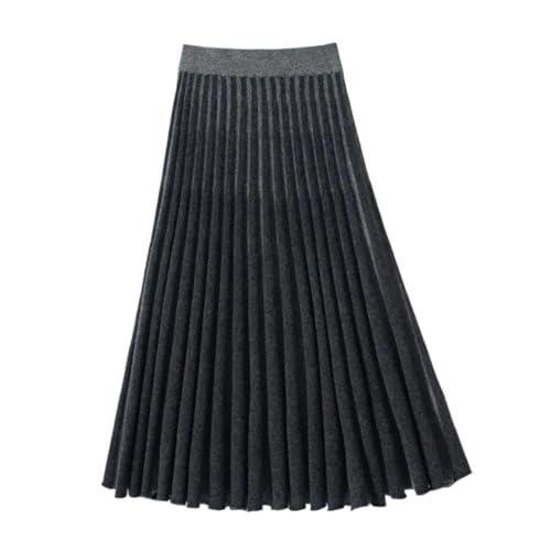 Women Cashmere Wool Skirt Midi Slim Contrast Color Style Knitted Casual Skirt