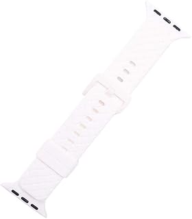 سوار ساعة بديل مقاوم للماء من السيليكون بتصميم بليكسس متوافق مع ساعة مقاس 42 ملم او 44 ملم او 45 ملم - ابيض