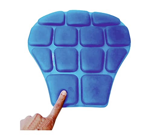 Image of Gel Seat Cushion for Bullet Bike Seat Gel Pad for Support Lower Back, Spine, HIPS Promotes Venting, for All Bike Seat, Weight Distribution 30 x 34 x 2.5 cm (Blue)