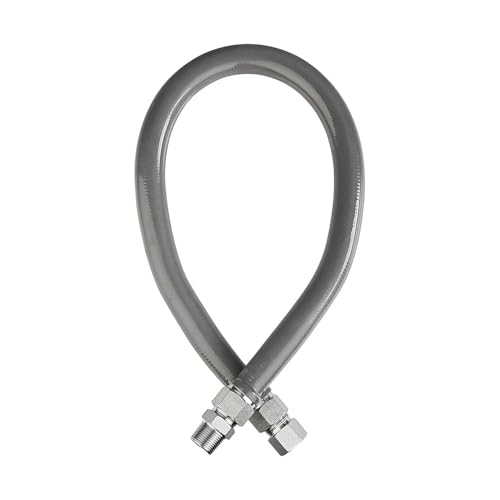 Tuyau Gaz 18" 3/4" MIP x 3/4" FIP Revêtement PVC Gris