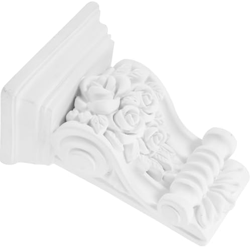 DOITOOL Ménsulas Europeas de Poliuretano Blanco 10 CM Ménsulas Talladas para Esquinas Soporte Decorativo para Interiores y Exteriores Decoración de Estilo Romano Hogar