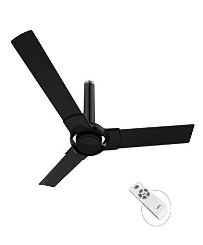 Luminous New York Tiffany 3 Blade Ceiling Fan with Remote Control and BLDC Motor, 1200mm - Midnight Black