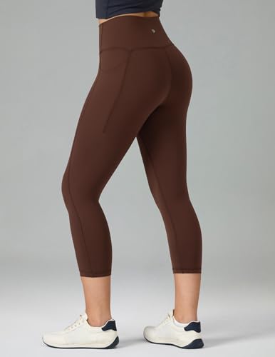 Image of Colorfulkoala Dreamlux No Front Seam Capri Leggings with Pockets for Women - High Waisted 21 inch Buttery Soft Yoga Pants