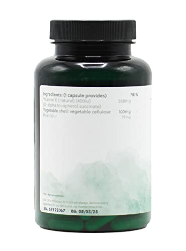 Vitamin E Capsules | 400iu (268mg) Vitamin E per Capsule | 120 Vegan Capsules | G&G Vitamins - Image 4
