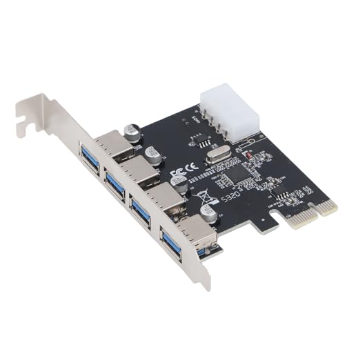 Bewinner 4 Ports 5Gbps USB 3.0 PCI Express Expansion Card for Windows2000,7, Vista, PCI e USB Hub Controller Adapterfor Desktop PC