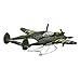 Matchbox Collectible Die-Cast Metal Sky Busters Inspired by Lockheed Martin P-38 Lightning Jet - HLJ25 ~ Green Combat Fighter Jet Airplane ~ Includes Playmat