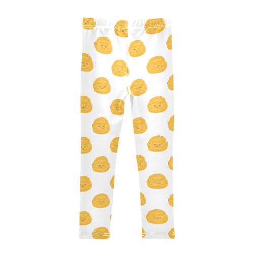Cartoon Pasta Girls Leggings,Workout Leggings for Girls Toddler Athletic Leggings Size for 3-10T2
