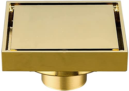 Drenaje Desagüe de ducha invisible de 4 pulgadas, desagüe de ducha de latón con rejilla de inserción de azulejos, cubierta extraíble, colador for atrapar el pelo, escurridor de piso cuadrado con colad