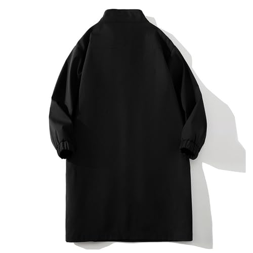 Mens Stylish Lightweight Windbreaker Overcoat Casual Fashion Long Trench Coat Single Breasted Long Jacket2