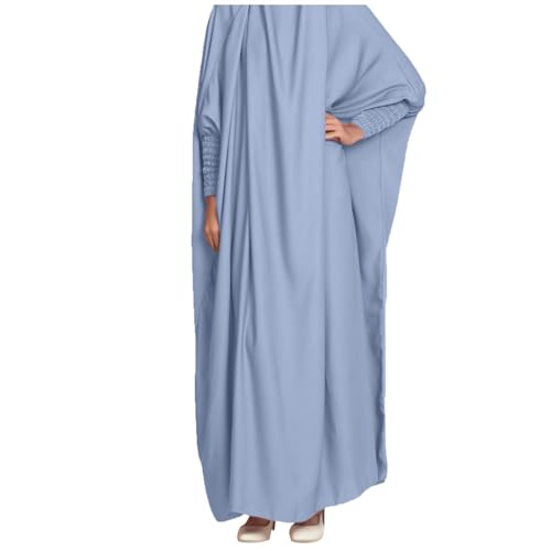 Generisch Robe musulmane Dubaï de Turquie moyenne 2026 pour femmes avec grande balançoire, couleur unie, col rond, tempérament décontracté, vêtements de...