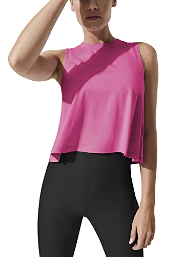 Image of Mippo Crop Tops for Women Womens Workout Tops Flowy Cropped Tank Tops Athletic Shirts
