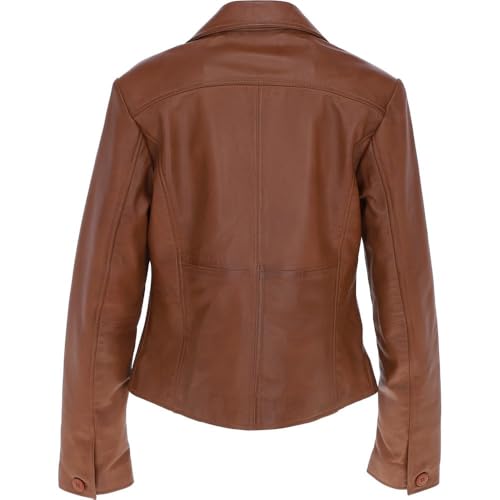 Women's Leather Blazer - Casual Slimfit 3 Button Lightweight Soft Genuine Lambskin Short Lenght Fashion Suit Jacket for Women4