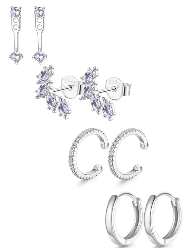 Argent sterling 925 petites boucles d'oreilles créoles délicates pour femme