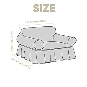 Loveseat Slipcover 1 Piece for 2 Cushion Couch Sofa Cover with Skirt, Durable Washable High Elastic Stretchable, Easy Fit Universal Furniture Protector (2 Seater, Beige) Loveseat Slipcover 1 Piece for 2 Cushion Couch Sofa Cover with Skirt Durable Washable High Elastic Stretchable Easy Fit Universal Furniture Protector 2 Seater Beige