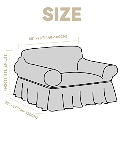 Loveseat-Slipcover-1-Piece-for-2-Cushion-Couch-Sofa-Cover-with-Skirt-Durable-Washable-High-Elastic-Stretchable-Easy-Fit-Universal-Furniture-Protector-2-Seater-Beige Loveseat Slipcover 1 Piece for 2 Cushion Couch Sofa Cover with Skirt Durable Washable High Elastic Stretchable Easy Fit Universal Furniture Protector 2 Seater Beige