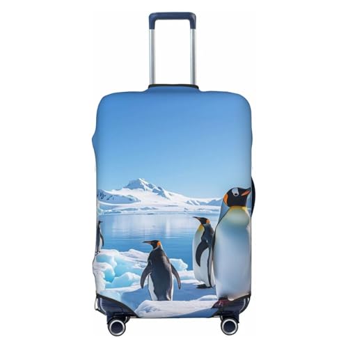 Travel Luggage Cover Penguin Antarctica Ice Suitcase Protector Anti-Scratch Washable Baggage Covers Elastic Suitcase Cover Tsa Approved Baggage Protector Fit 18-32 Inch Luggage