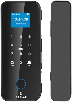 Fechadura Eletronica Porta de Vidro, 5 em 1 Impressão Digi...