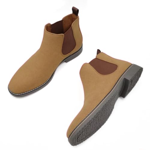 Image of Finishing & Sewing Men's Chelsea Boots, Smart Casual Slip On Ankle Boots
