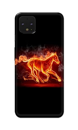 Image of Plastic Printfidaa Printed Hard Back Cover Case For Google Pixel 4 Back Cover (Fiery Horse) -112, Multicolor