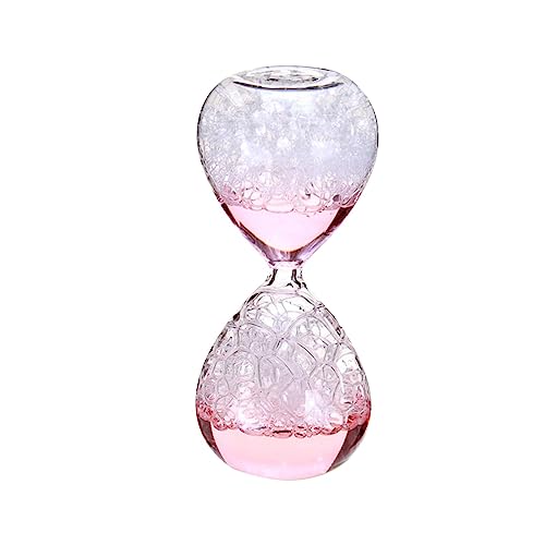 Glass Hourglass Timer Liquid Hourglass, Liquid Motion Timer, Hourglass Bubble Singing Hourglass Home Decorations Birthday Gifts, pink