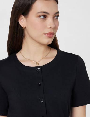 Image of Amazon Brand - Symbol Women's Cotton Blend Seersucker Knit Button-Down Dress | Belted Waist, Short Sleeve, Knee Length (Available in Plus Sizes)